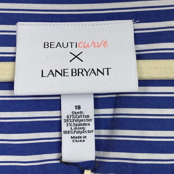 NWT Lane Bryant Blue and White Striped Midi Dress - Picture 5 of 9
